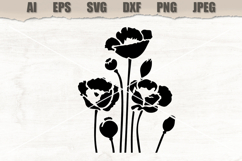 Stencil Poppy Flowers Product Image 1