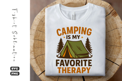 Camping Is My Favorite Therapy SVG | Camping T-Shirt Design Product Image 1
