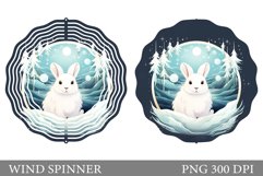 Bunny Spinner Sublimation. Bunny Winter Wind Spinner Design Product Image 1