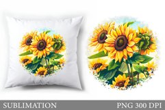 Sunflowers Sublimation. Sunflowers Pillow Sublimation Product Image 1
