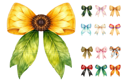 Watercolor Seasonal Bow Clipart Bundle Product Image 1