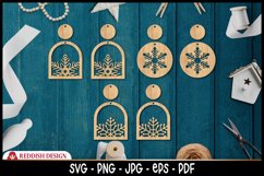 9 Snowflake earrings SVG bundle.Laser Cut Files Bundle Product Image 2