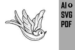Illustration of swallow in tattoo style. Product Image 1