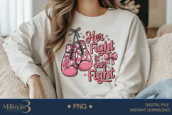 Breast Cancer Her Fight Is Our Fight PNG | Boxing Gloves Product Image 1