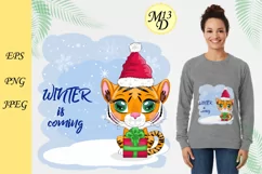 Cute cartoon tiger with beautiful eyes, Year of Tiger 2022 Product Image 1