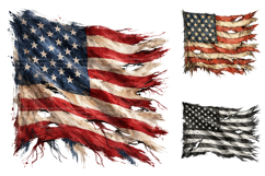 Distressed American Flag Watercolor PNG Product Image 1