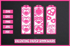 3 Valentine Bookmarks Paper cut SVG Product Image 1