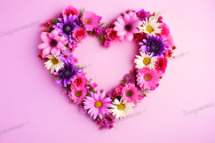 Floral heart Background, valentine&#039;s day digital paper Product Image 1
