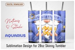 AQUARIUS. Zodiac Gnome - 20oz SKINNY TUMBLER. Product Image 1