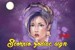 Scorpio zodiac sign Watercolor PNG Sublimation Design Product Image 1