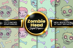 Zombie Head Digital Papers - 04 Variations Product Image 1