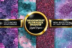 Dragonfruit GlowAqua Shadow Digital Papers - 04 Varitions Product Image 1