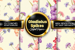 Gladiolus Spikes Digital Papers - 04 Variations Product Image 1
