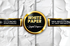 White Crumpled Paper Digital Backgrounds 04 Variation Product Image 1