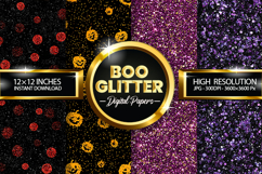 Boo Glitter Digital Papers - 04 Variations Product Image 1