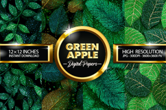 Seamless Green Petal Glitter Digital Papers - 04 Variations Product Image 1
