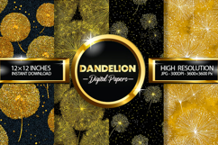 Dandelion Glitter Digital Papers - 04 Variations Product Image 1