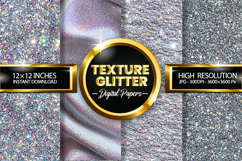 Texture Glitter Digital Papers - 04 Variations Product Image 1