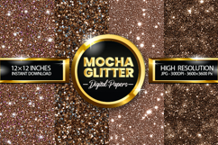 Mocha Glitter Digital Papers - 04 Variations Product Image 1