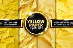 Yellow Crumpled Paper Digital Background 04 Variation Product Image 1