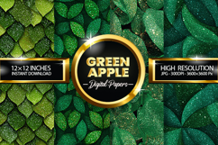 Seamless Green Petal Glitter Digital Papers - 04 Variations Product Image 1