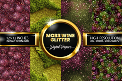 Moss Wine Glitter Digital Papers - 04 Variations Product Image 1