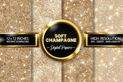 Soft Champagne Glitter Digital Papers - 04 Variations Product Image 1