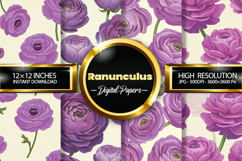 Ranunculus Digital Papers - 04 Variations Product Image 1