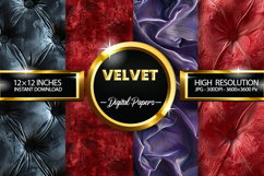 Velvet Fabric Digital Papers | Luxury Texture Product Image 1