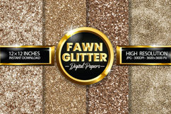 Fawn Glitter Digital Papers - 04 Variations Product Image 1