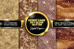 Desert Sand Sky Glow Glitter Digital Papers - 04 Variations Product Image 1