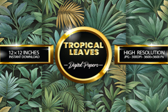 Tropical Leaves Digital Papers - 04 Variation Product Image 1