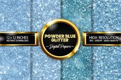 Powder Blue Glitter Digital Papers - 04 Variations Product Image 1