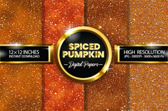 Spiced Pumpkin Glitter Digital Papers - 04 Variations Product Image 1
