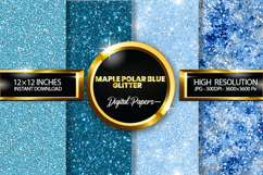 Maple Polar Blue Glitter Digital Papers- 04 Varition Product Image 1