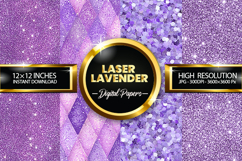 Laser Lavender Glitter Digital Papers - 04 Variations Product Image 1