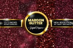 Maroon Glitter Digital Papers - 04 Variations Product Image 1