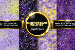Lemon Radiant Violet Ice Glitter Digital Papers- 04 Varition Product Image 1