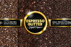 Espresso Glitter Digital Papers - 04 Variations Product Image 1