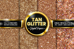 Tan Glitter Digital Papers - 04 Variations Product Image 1