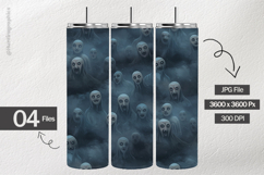 Ghostly Monster Face Digital Papers - 04 Variations Product Image 2