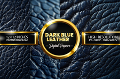 Dark Blue Leather Digital Papers - 04 Variation Product Image 1
