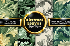 Abstract Leaves Digital Papers - 04 Variations Product Image 1
