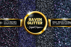 Raven Glitter Digital Papers - 04 Variations Product Image 1