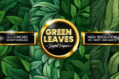 Green Leaves Digital Papers - 04 Variation Product Image 1