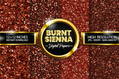 Burnt Sienna Glitter Digital Papers - 04 Variations Product Image 1