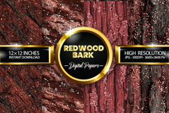Redwood Bark Glitter Digital Papers - 04 Variations Product Image 1