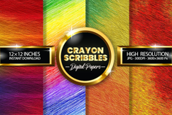 Crayon Scribbles Digital Papers - 04 Variations Product Image 1