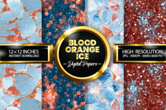 Blood Orange Ice Glitter Digital Papers - 04 Variations Product Image 1