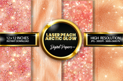 Laser Peach Arctic Glow Glitter Digital Papers - 04 Varition Product Image 1